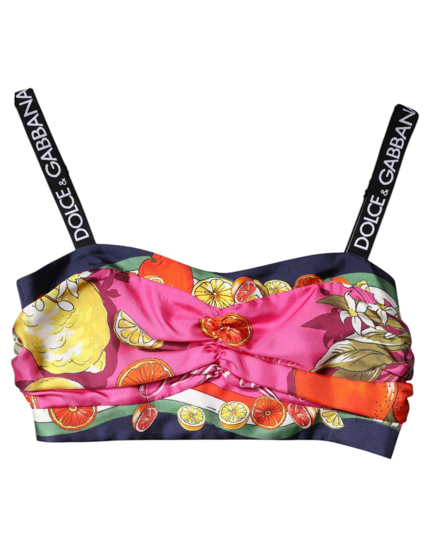 Dolce & Gabbana Multicolor Floral Sleeveless Bustier Cropped Top Dolce & Gabbana