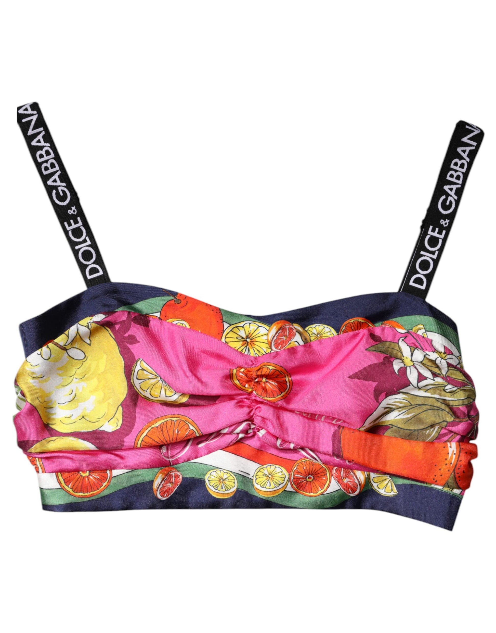 Dolce & Gabbana Multicolor Floral Sleeveless Bustier Cropped Top Dolce & Gabbana
