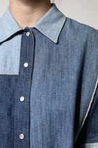 Dolce & Gabbana Blue Cotton Button Up Collared Long Sleeve Top - Eljoys Fashion 