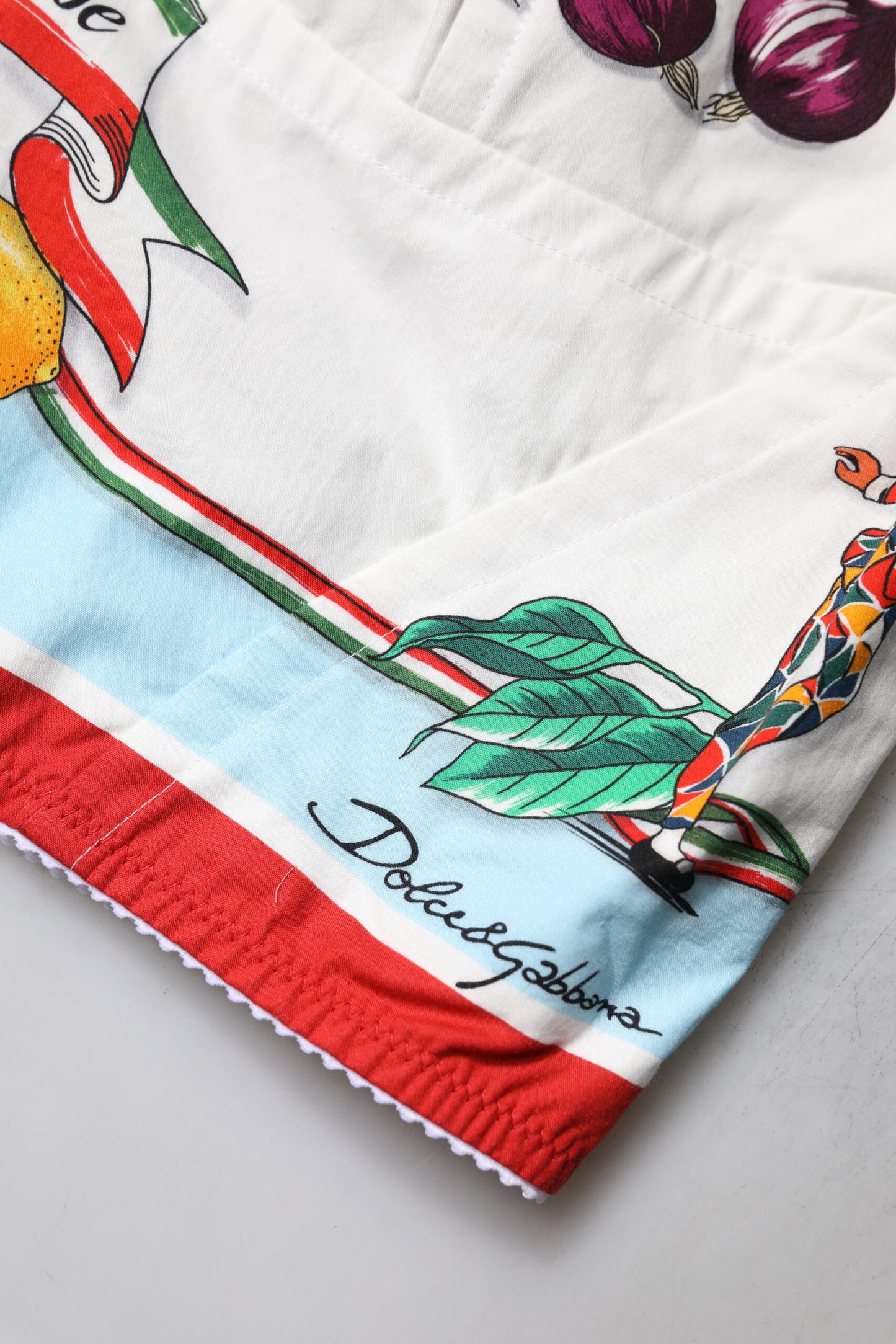 Dolce & Gabbana White Vegetable Print Sweetheart Cropped Top Dolce & Gabbana