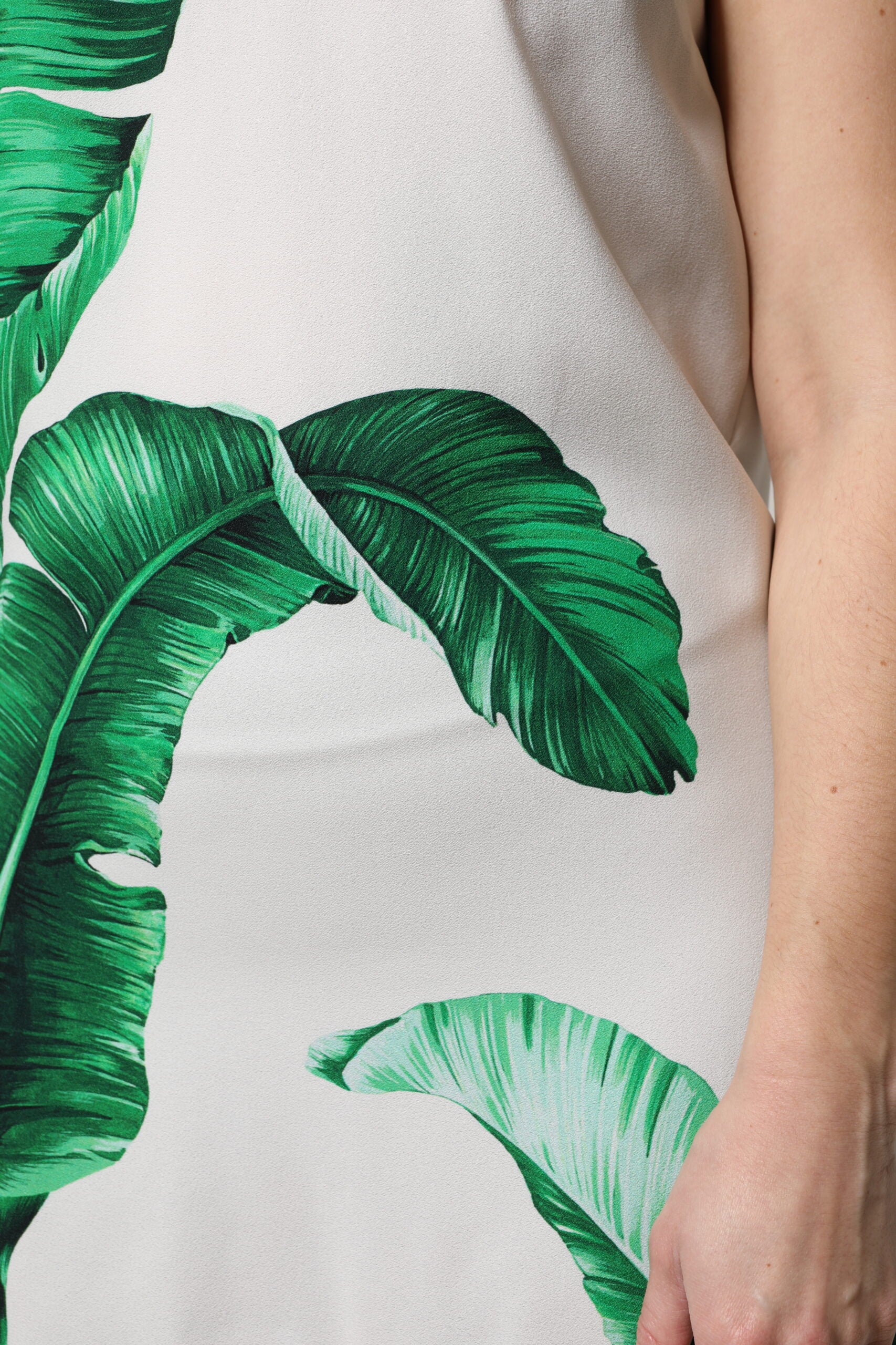 Dolce & Gabbana White Banana Leaf Print Round Neck Tank Top Dolce & Gabbana