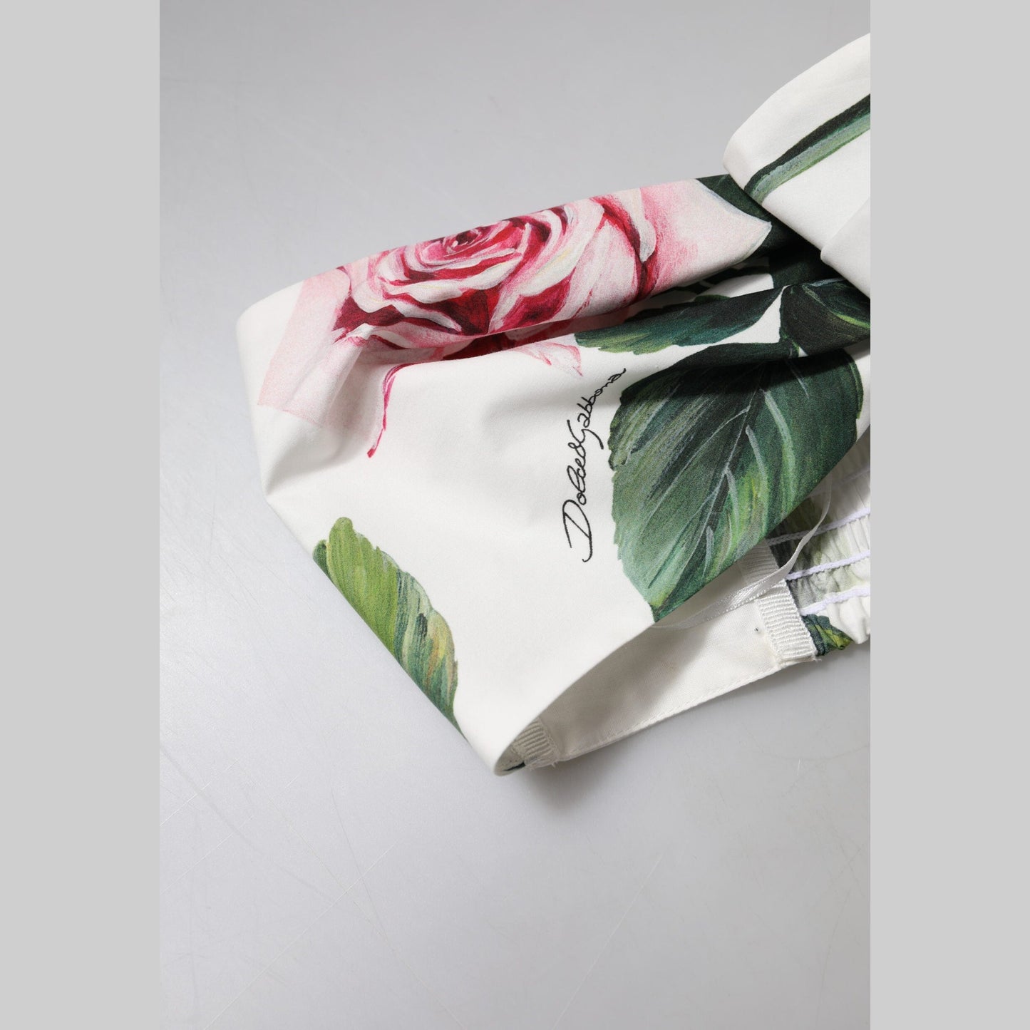 Dolce & Gabbana White Floral Print Cropped Bustier Corset Top Dolce & Gabbana