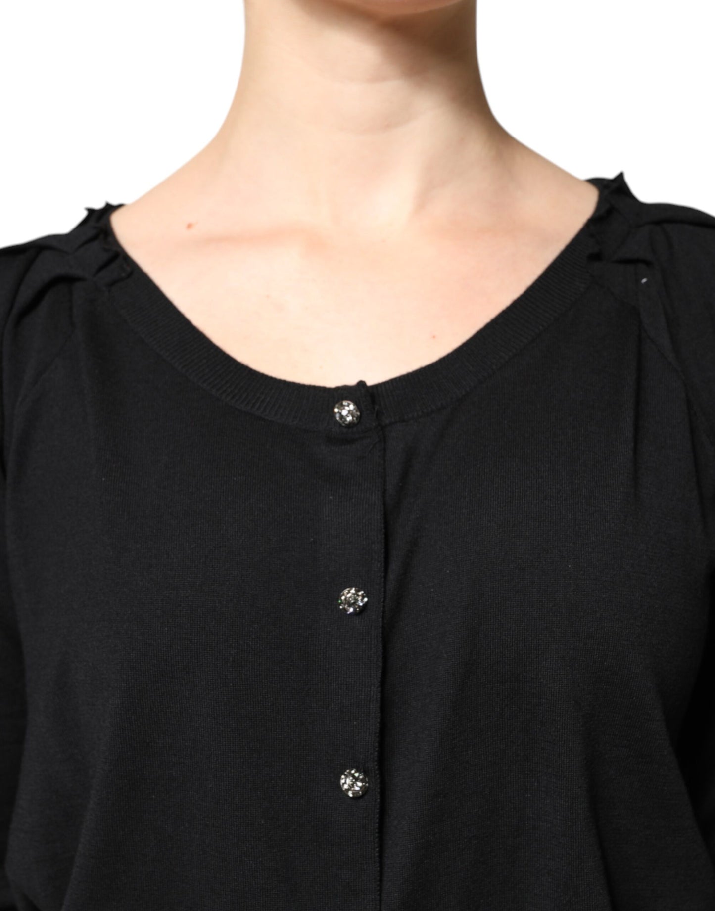 Dolce & Gabbana Black Button Down Short Sleeve Blouse Top Dolce & Gabbana
