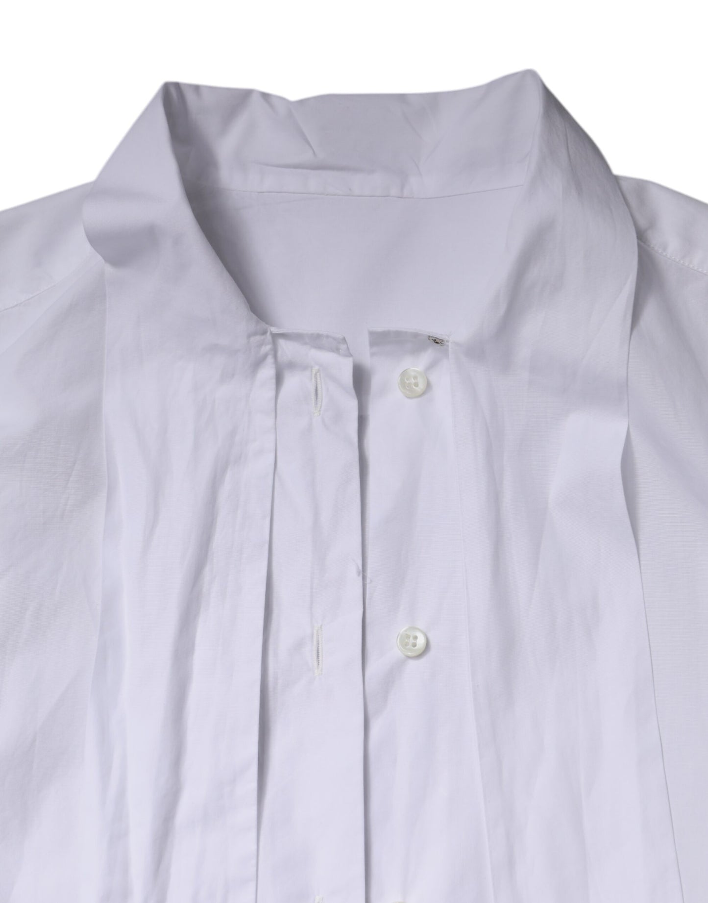 Dolce & Gabbana White Ascot Collar Long Sleeve Blouse Top Dolce & Gabbana