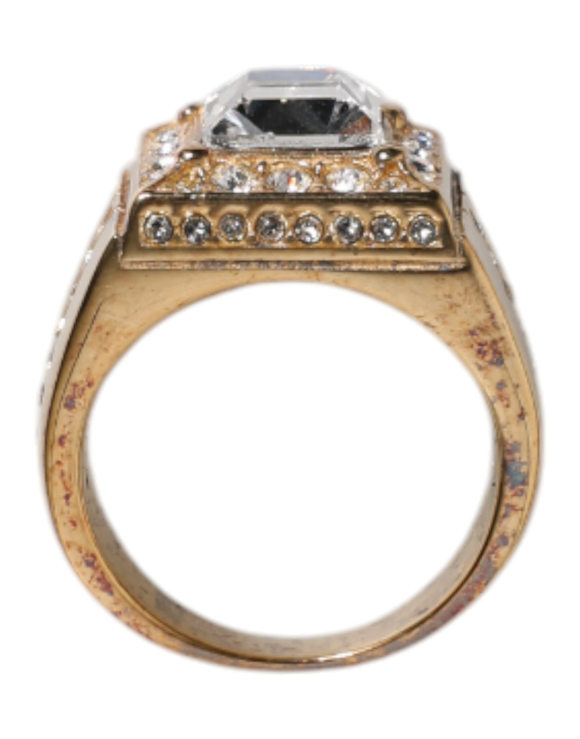 Dolce & Gabbana Gold Tone Sterling Silver 925 Crystals Ring Dolce & Gabbana