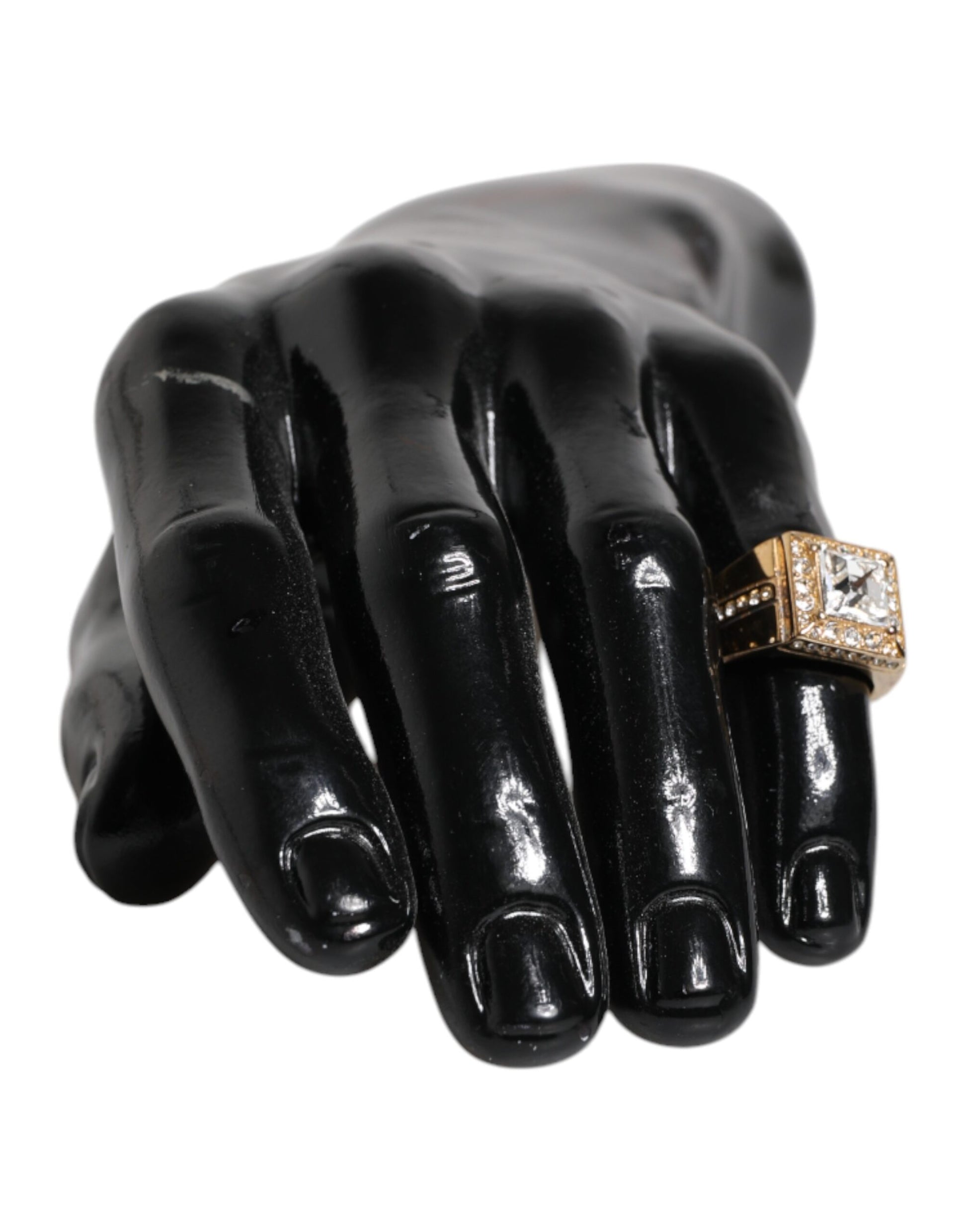 Dolce & Gabbana Gold Tone Sterling Silver 925 Crystals Ring Dolce & Gabbana