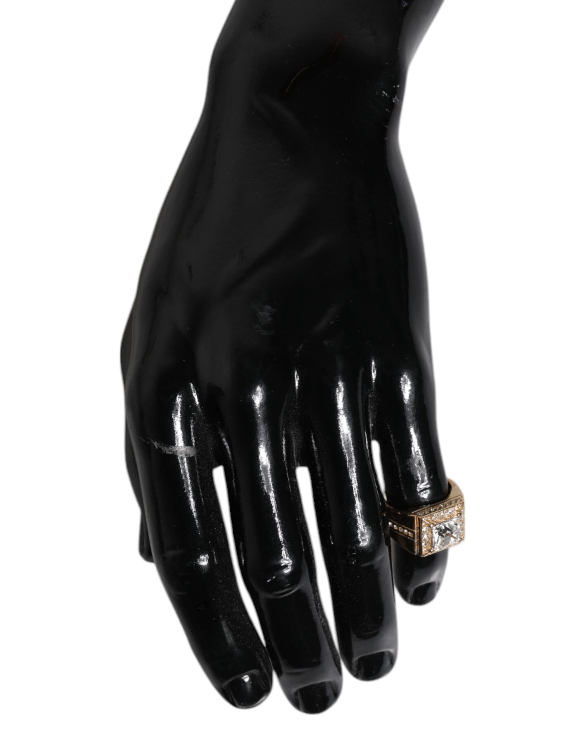 Dolce & Gabbana Gold Tone Sterling Silver 925 Crystals Ring Dolce & Gabbana