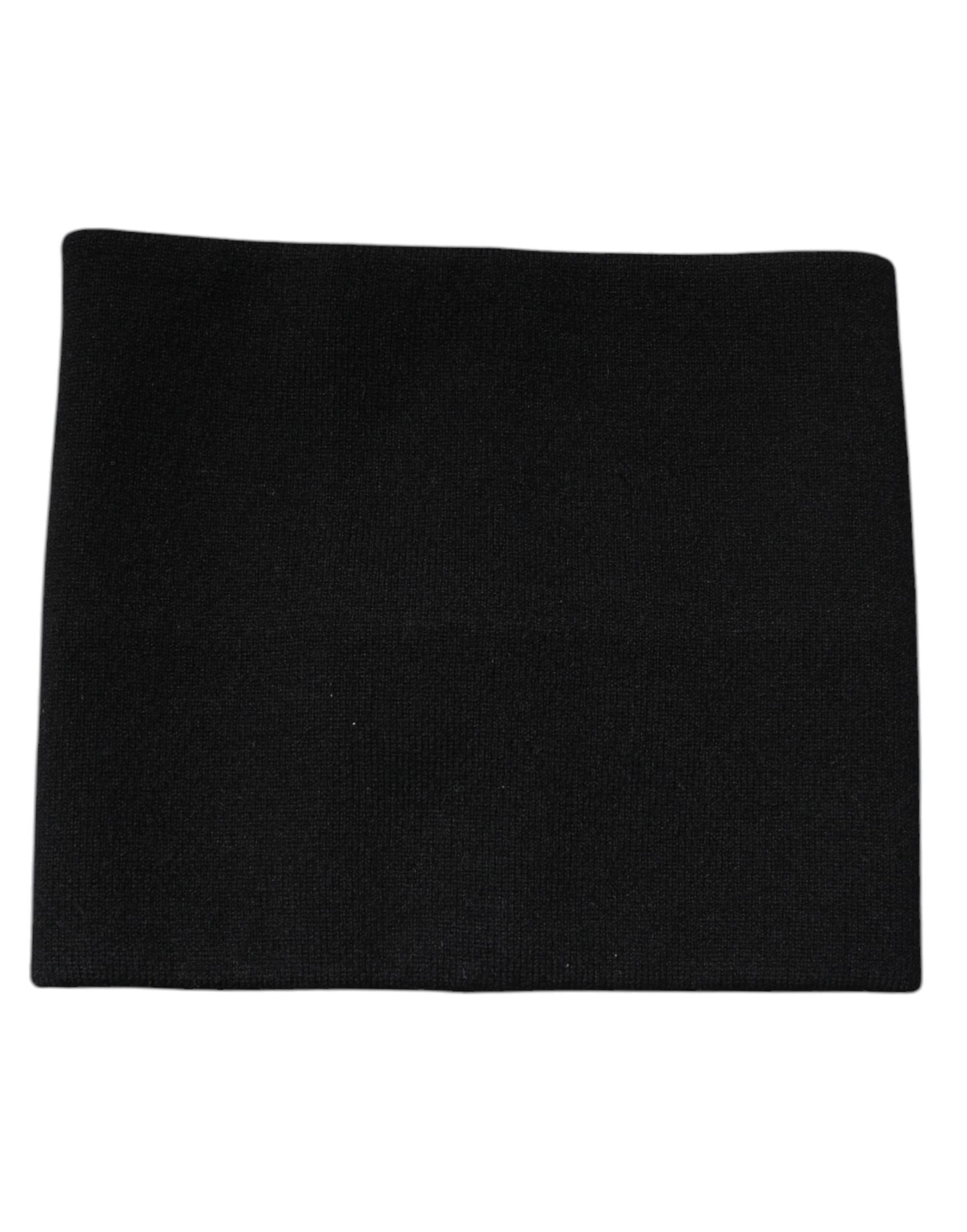 Dolce & Gabbana Black Cashmere Knitted Square Handkerchief Scarf Dolce & Gabbana