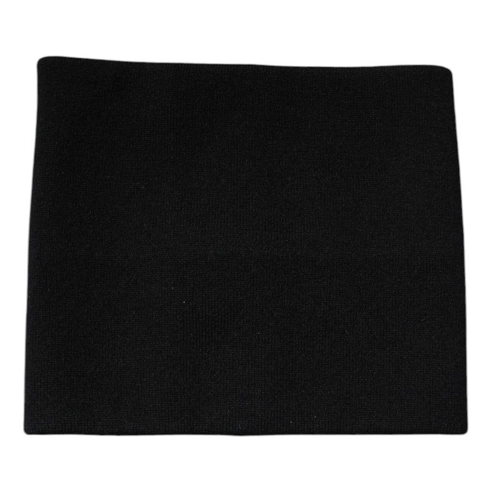 Dolce & Gabbana Black Cashmere Knitted Square Handkerchief Scarf - Eljoys Fashion 