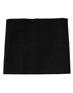 Dolce & Gabbana Black Cashmere Knitted Square Handkerchief Scarf - Eljoys Fashion 