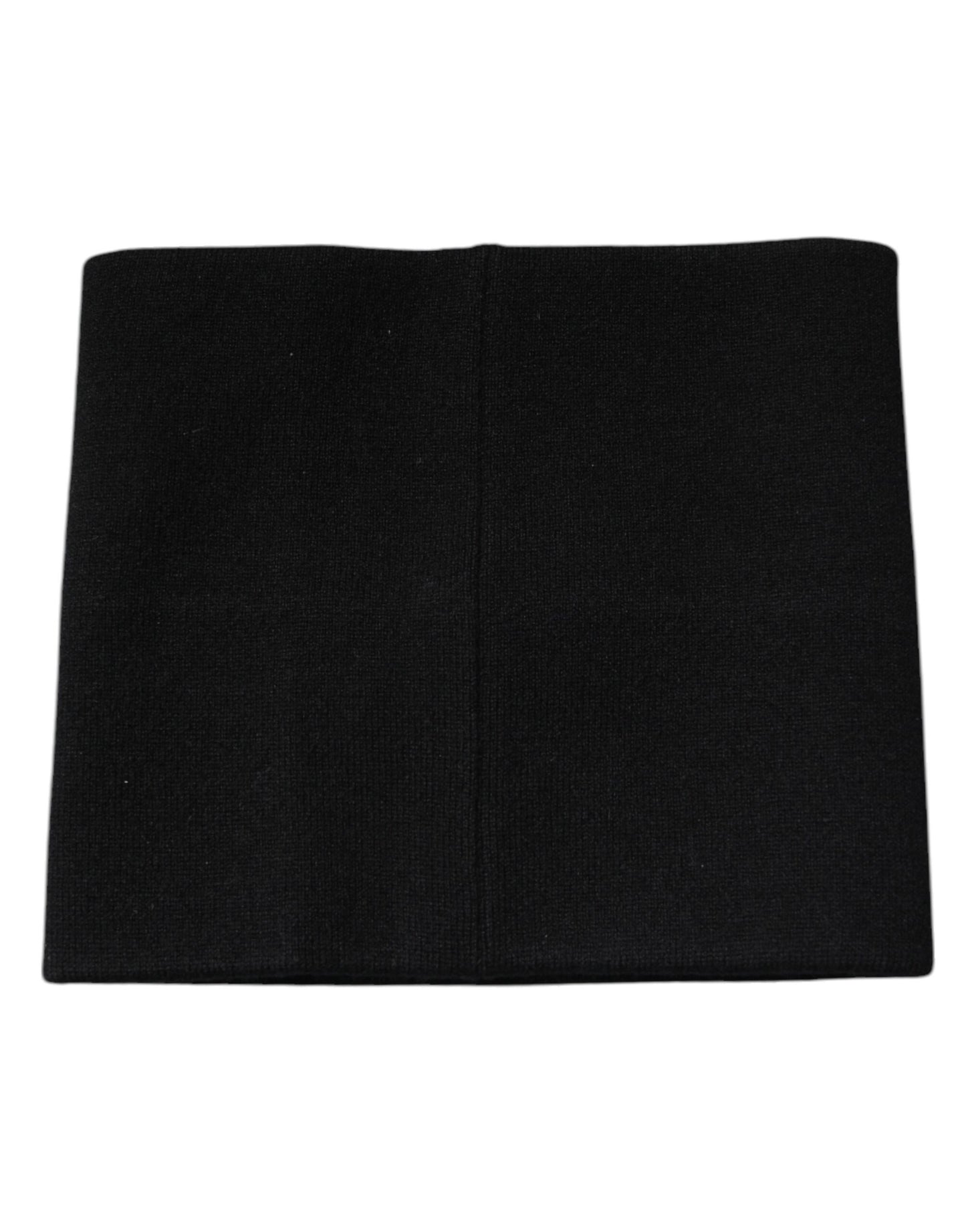Dolce & Gabbana Black Cashmere Knitted Square Handkerchief Scarf Dolce & Gabbana
