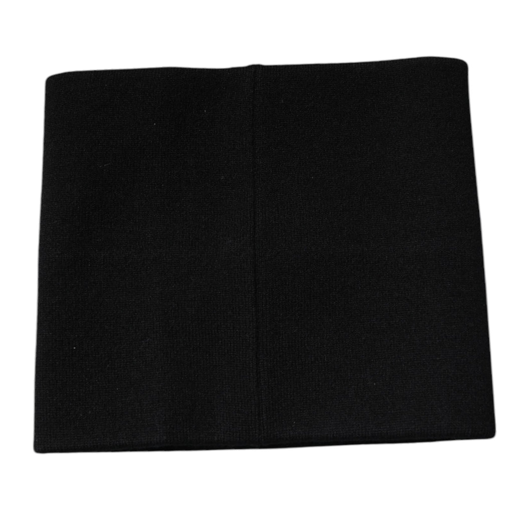 Dolce & Gabbana Black Cashmere Knitted Square Handkerchief Scarf - Eljoys Fashion 