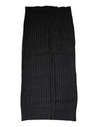Dolce & Gabbana Black Cashmere Knitted Neck Warmer Foulard Scarf - Eljoys Fashion 