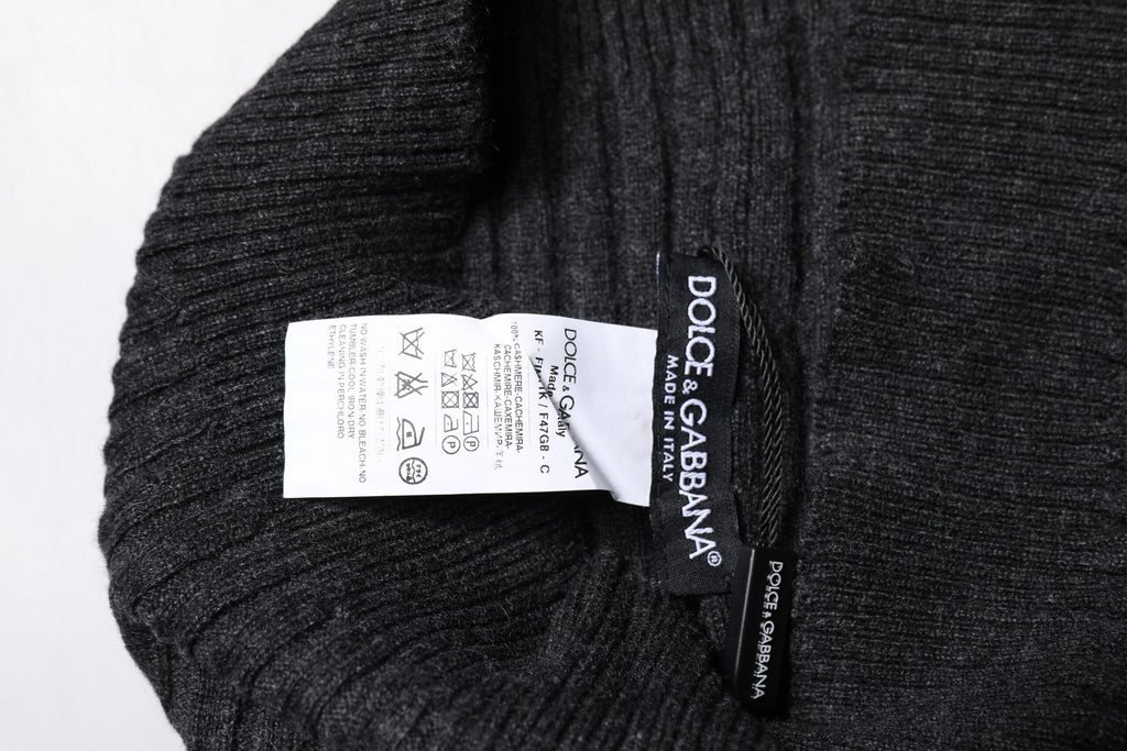 Dolce & Gabbana Black Cashmere Knitted Neck Warmer Foulard Scarf - Eljoys Fashion 