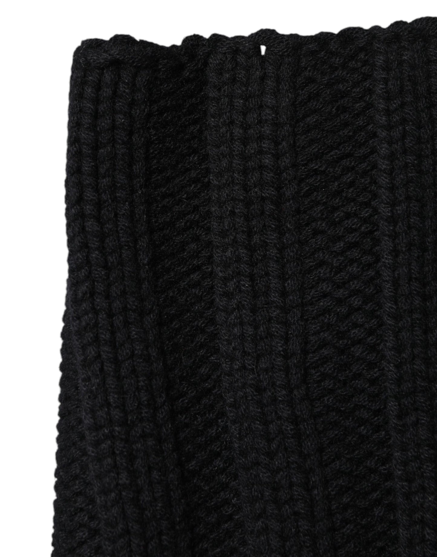 Dolce & Gabbana Black Cashmere Knitted Neck Warmer Foulard Scarf Dolce & Gabbana