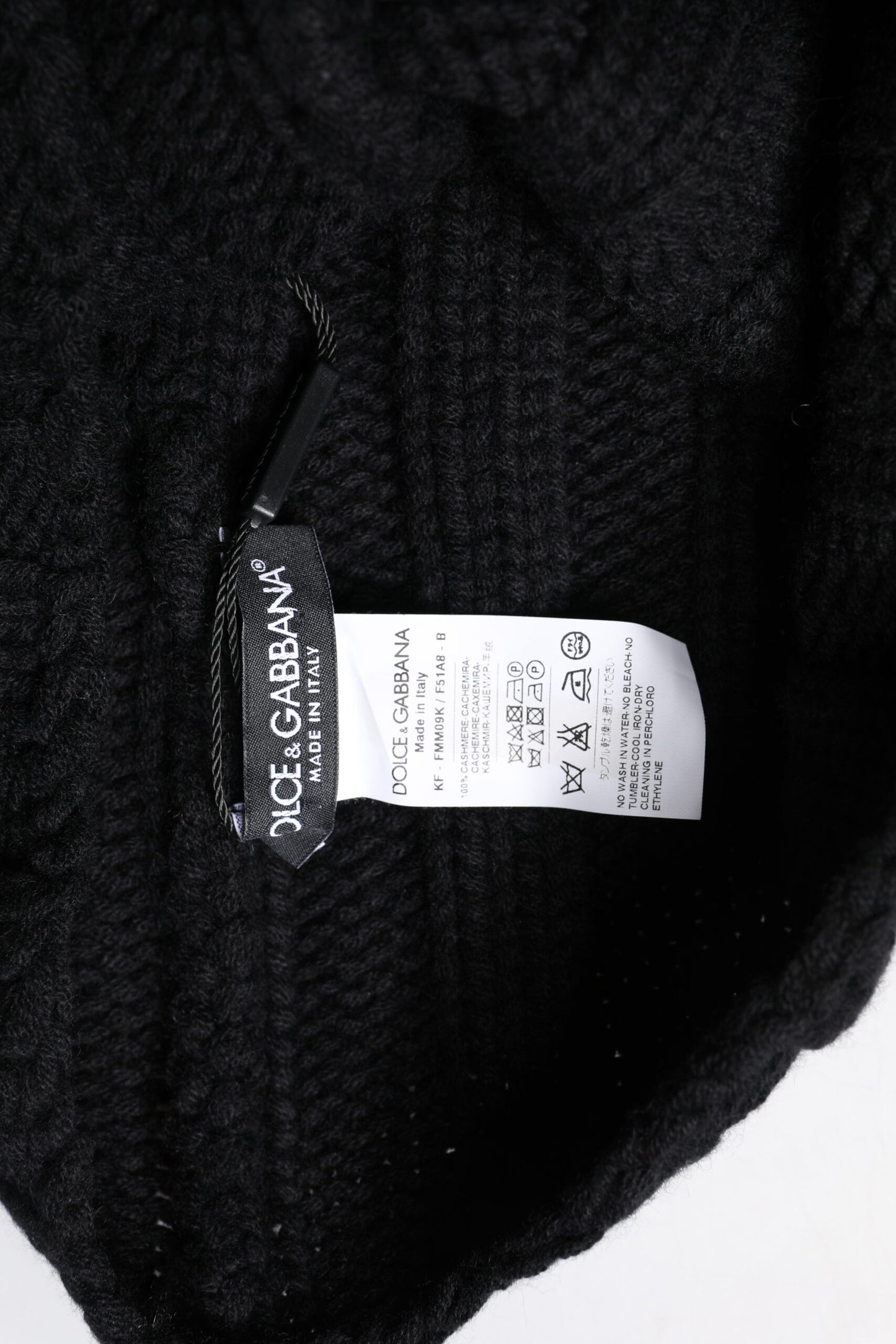 Dolce & Gabbana Black Cashmere Knitted Neck Warmer Foulard Scarf Dolce & Gabbana