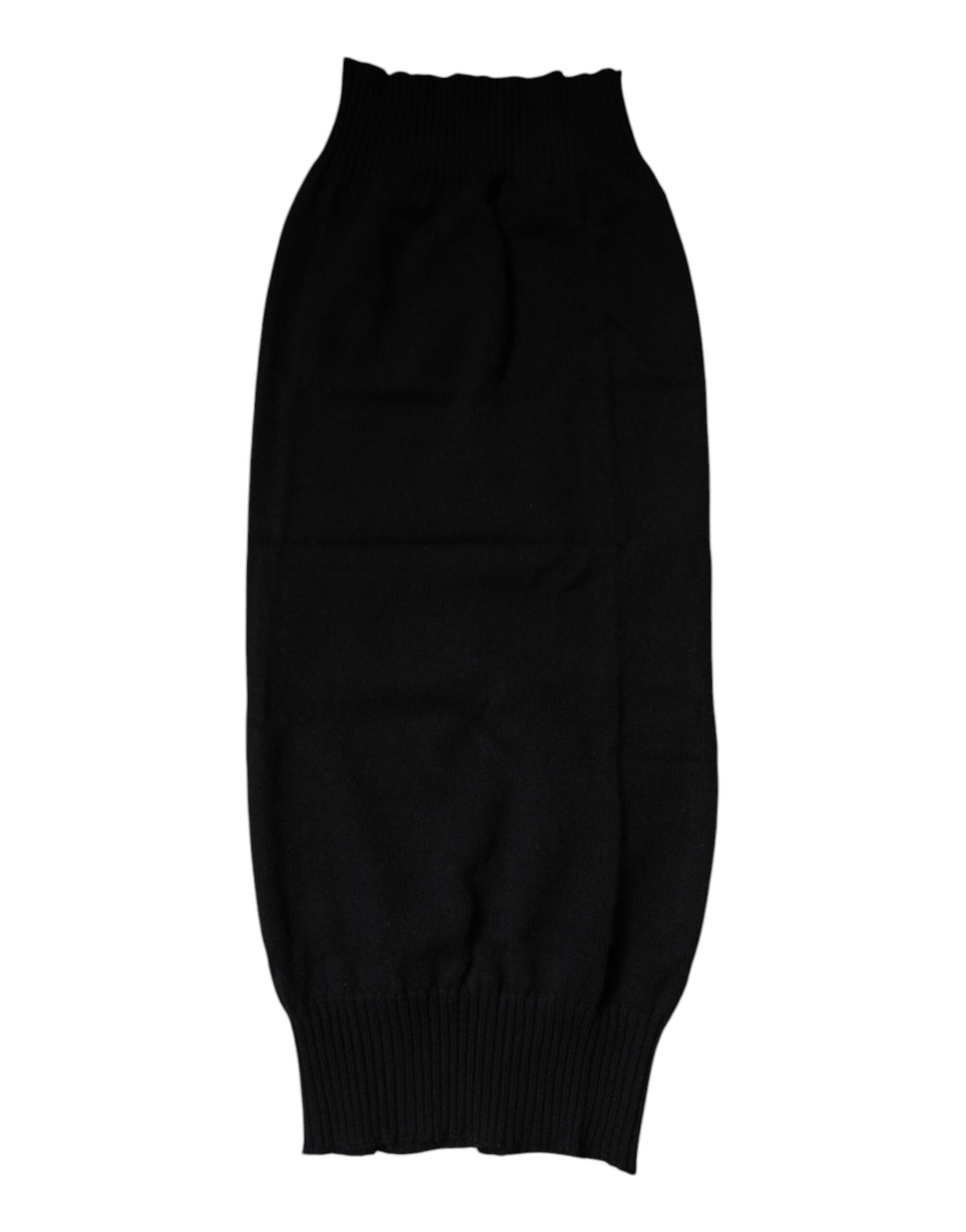 Dolce & Gabbana Black Cashmere Knitted Neck Warmer Foulard Scarf - Eljoys Fashion 