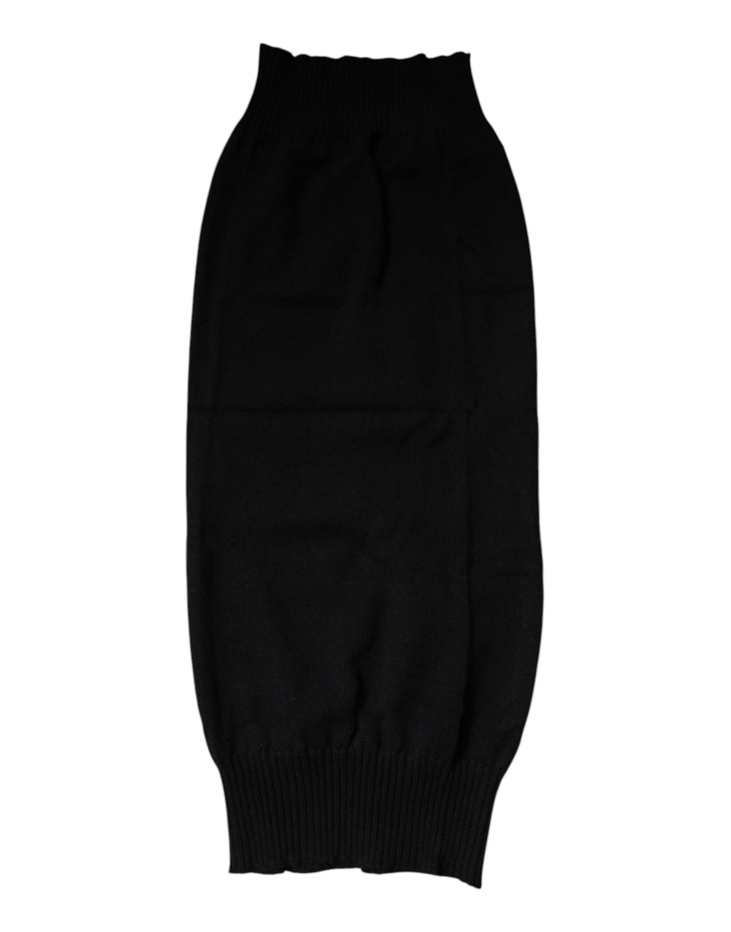 Dolce & Gabbana Black Cashmere Knitted Neck Warmer Foulard Scarf Dolce & Gabbana