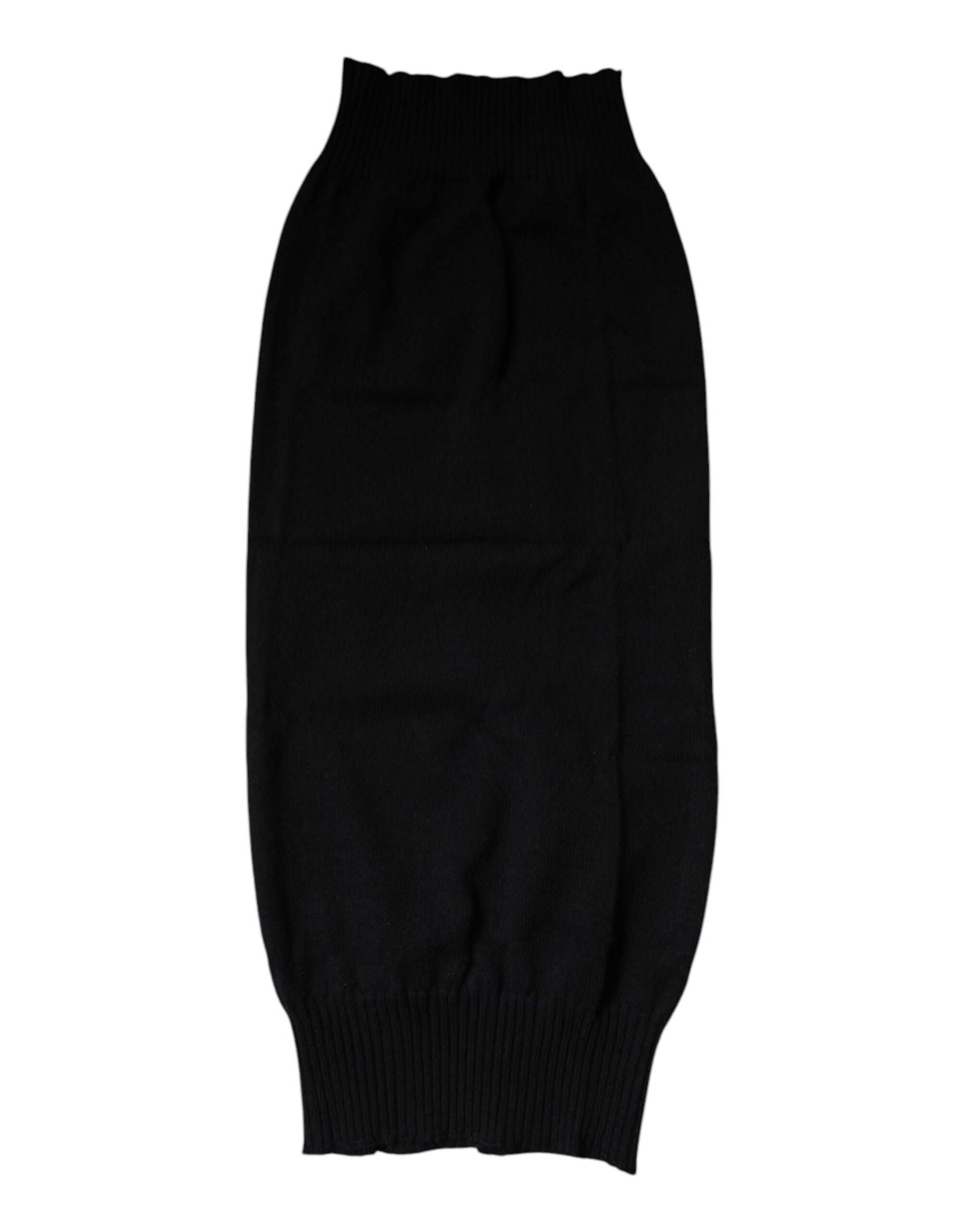 Dolce & Gabbana Black Cashmere Knitted Neck Warmer Foulard Scarf Dolce & Gabbana