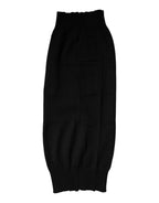 Dolce & Gabbana Black Cashmere Knitted Neck Warmer Foulard Scarf - Eljoys Fashion 