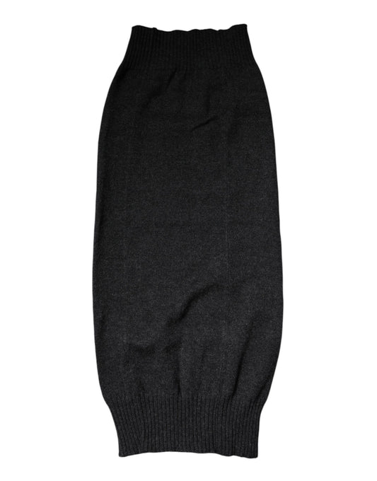 Dolce & Gabbana Black Cashmere Knitted Neck Warmer Foulard Scarf Dolce & Gabbana