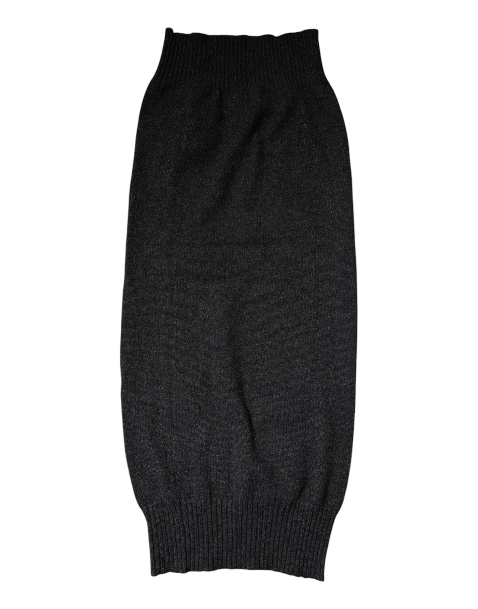 Dolce & Gabbana Black Cashmere Knitted Neck Warmer Foulard Scarf Dolce & Gabbana