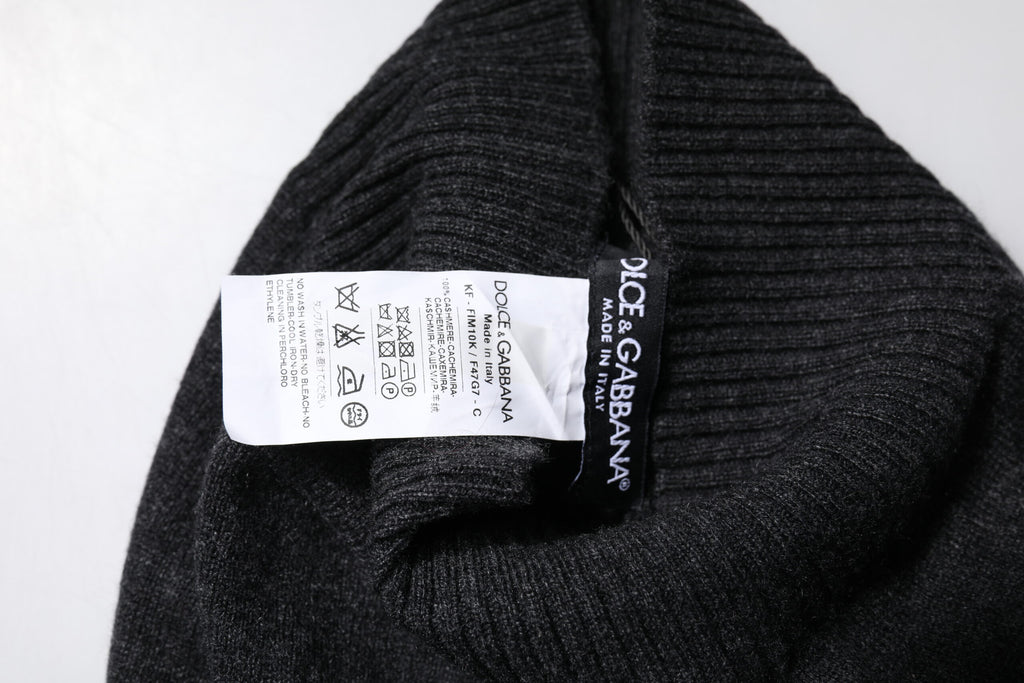 Dolce & Gabbana Black Cashmere Knitted Neck Warmer Foulard Scarf - Eljoys Fashion 