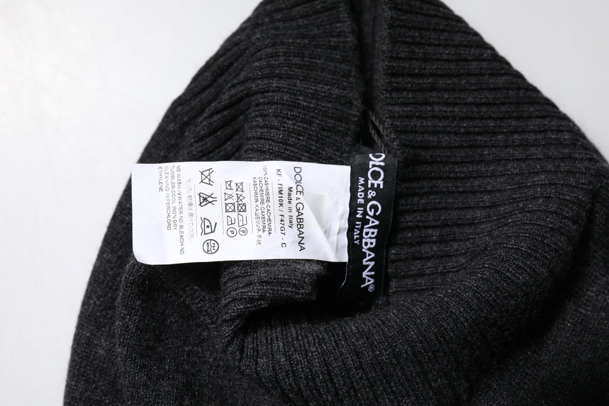 Dolce & Gabbana Black Cashmere Knitted Neck Warmer Foulard Scarf - Eljoys Fashion 