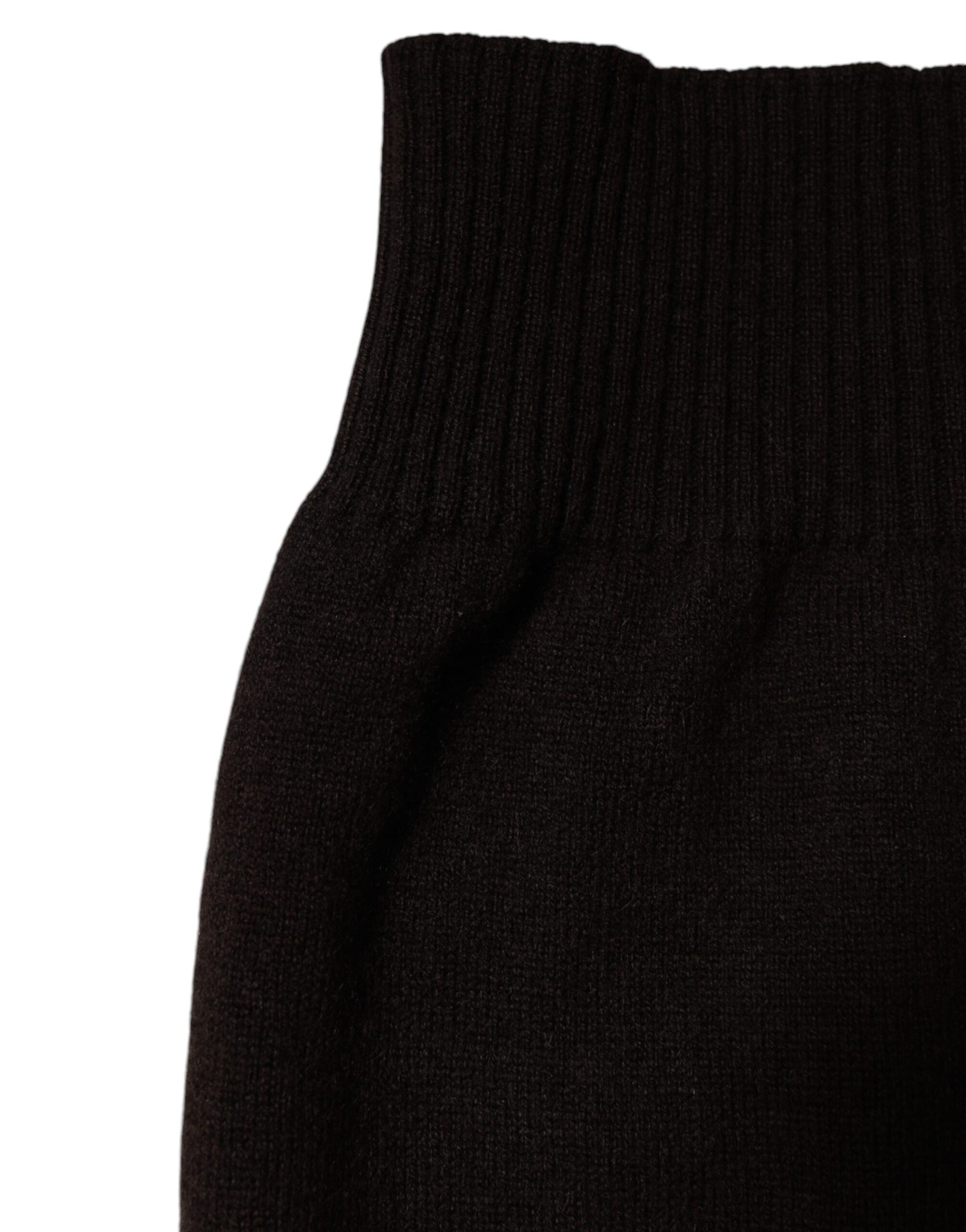 Dolce & Gabbana Brown Cashmere Knitted Neck Warmer Foulard Scarf Dolce & Gabbana