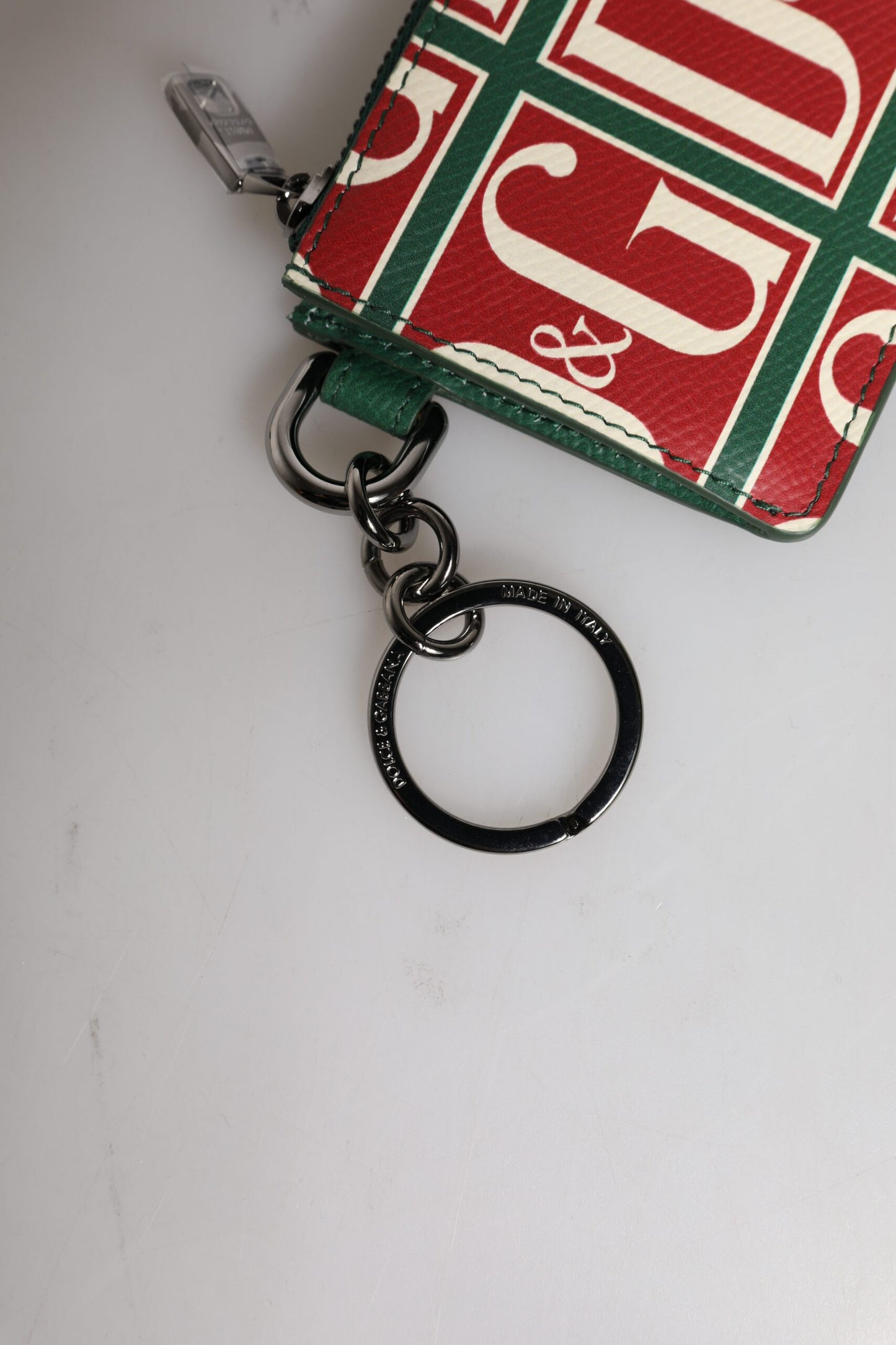 Dolce & Gabbana Green Calf Leather Logo Print Monogram Card Holder Wallet Dolce & Gabbana