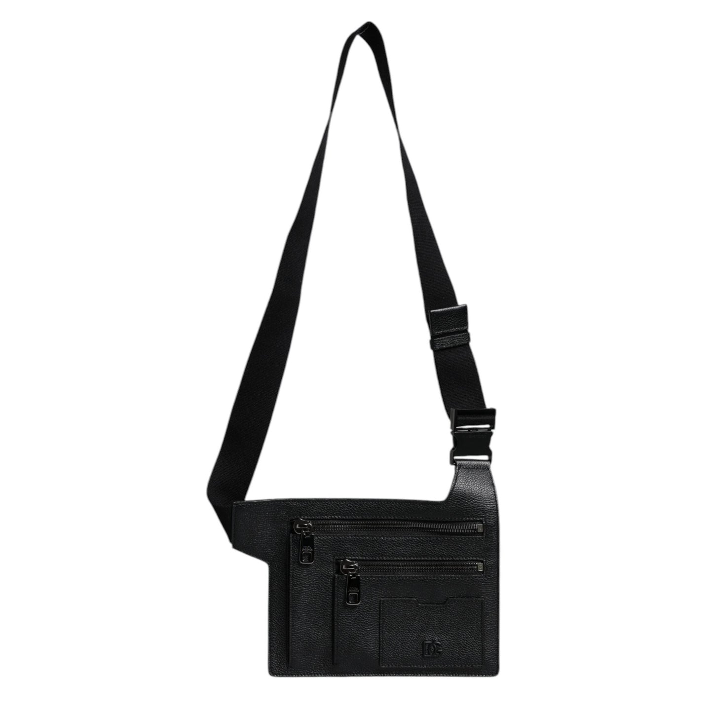 Dolce & Gabbana Black Calfskin Leather Messenger Crossbody Bag Dolce & Gabbana