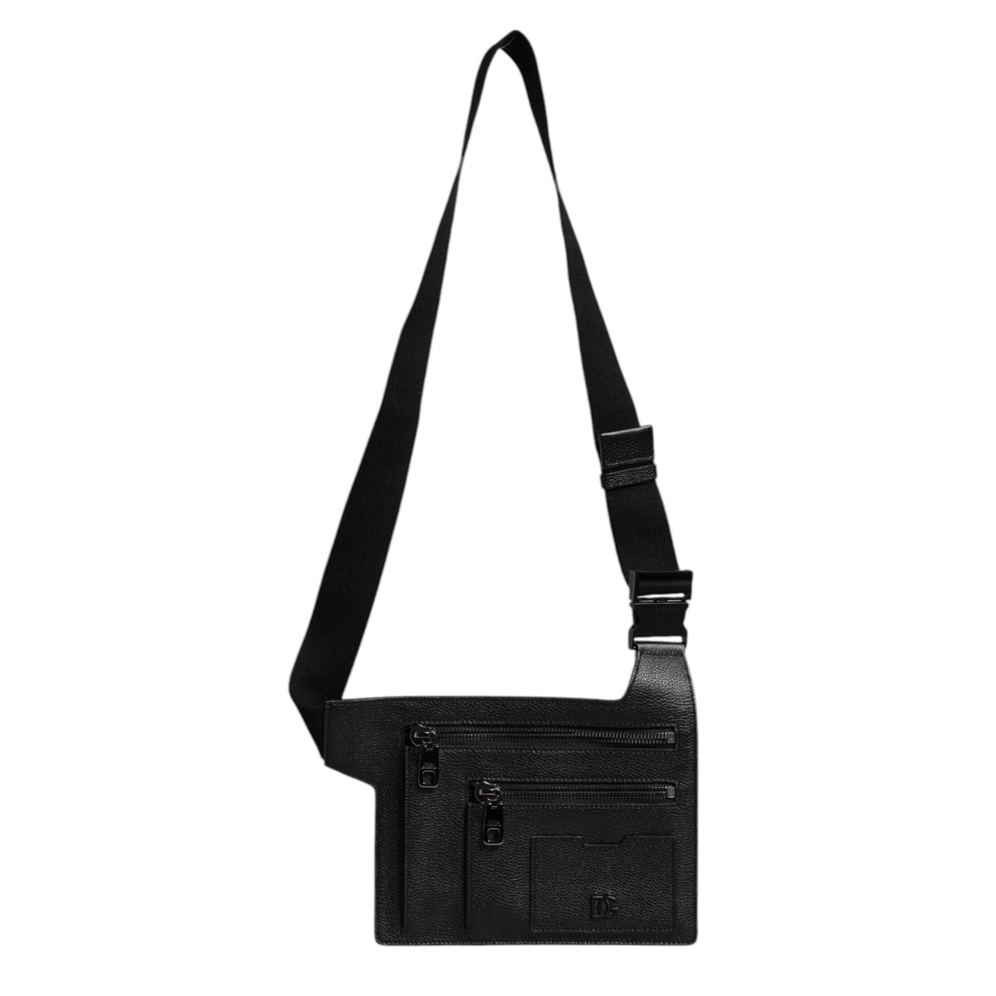 Dolce & Gabbana Black Calfskin Leather Messenger Crossbody Bag Dolce & Gabbana