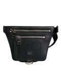 Dolce & Gabbana Black Calfskin Logo Plaque Belt Waist Men Fanny Pack Bag - Eljoys Fashion 