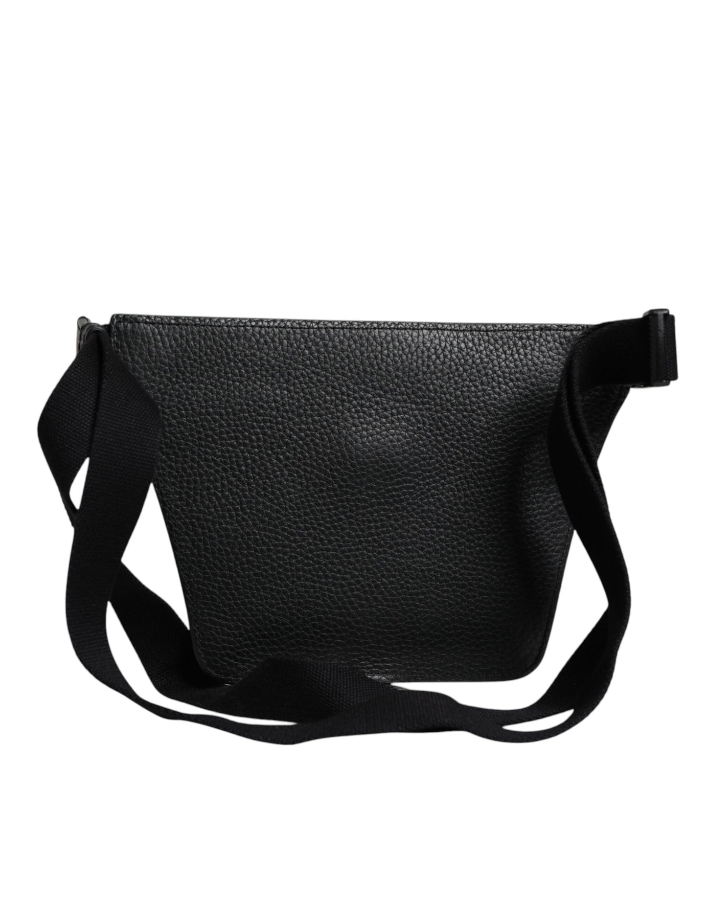 Dolce & Gabbana Black Calfskin Logo Plaque Belt Waist Men Fanny Pack Bag Dolce & Gabbana