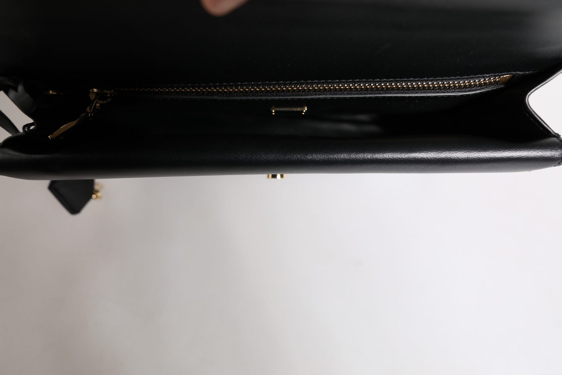 Dolce & Gabbana Black Leather Logo Plaque Document Briefcase Bag Dolce & Gabbana