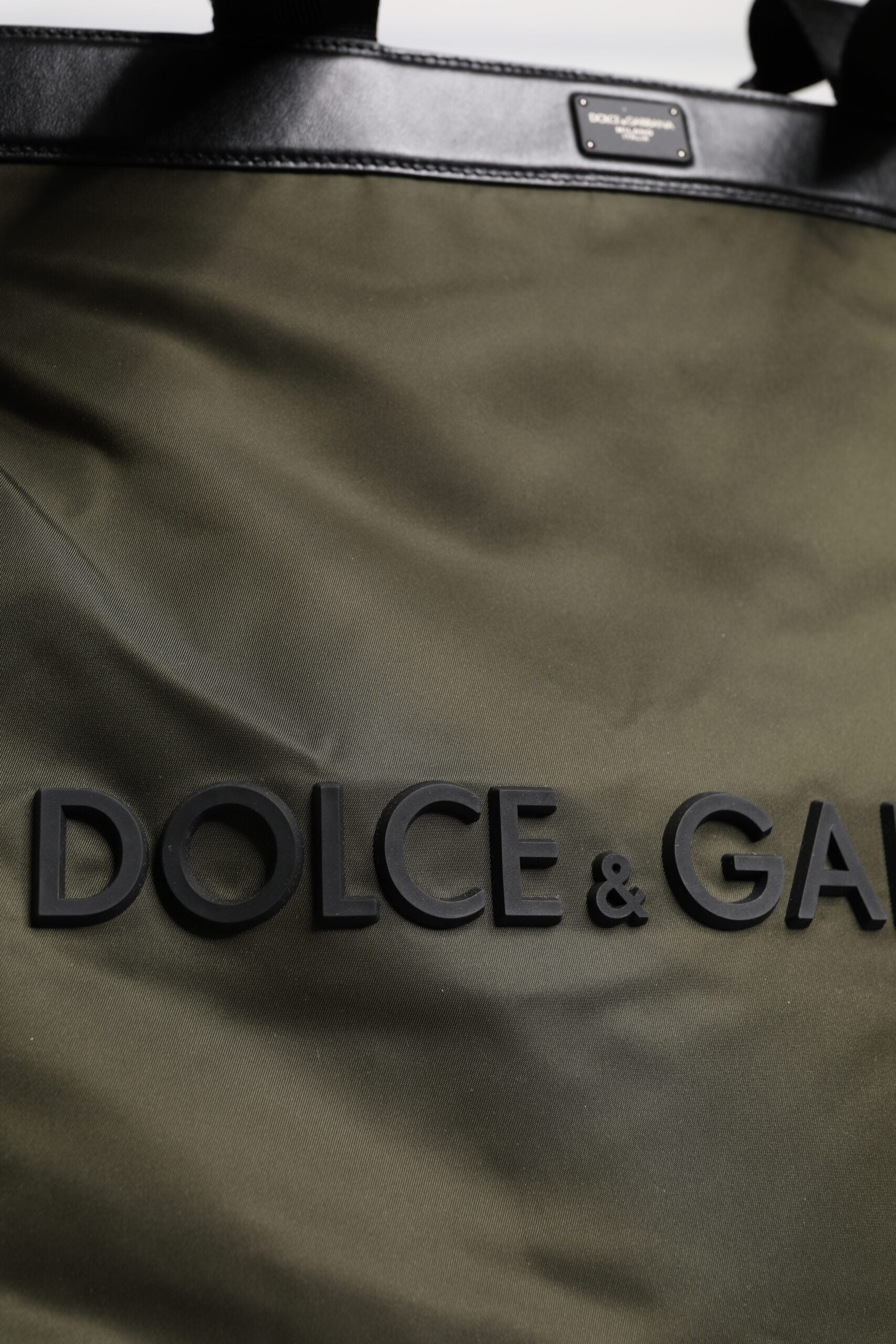 Dolce & Gabbana Military Green Nylon Shoulder Strap Tote Bag Dolce & Gabbana