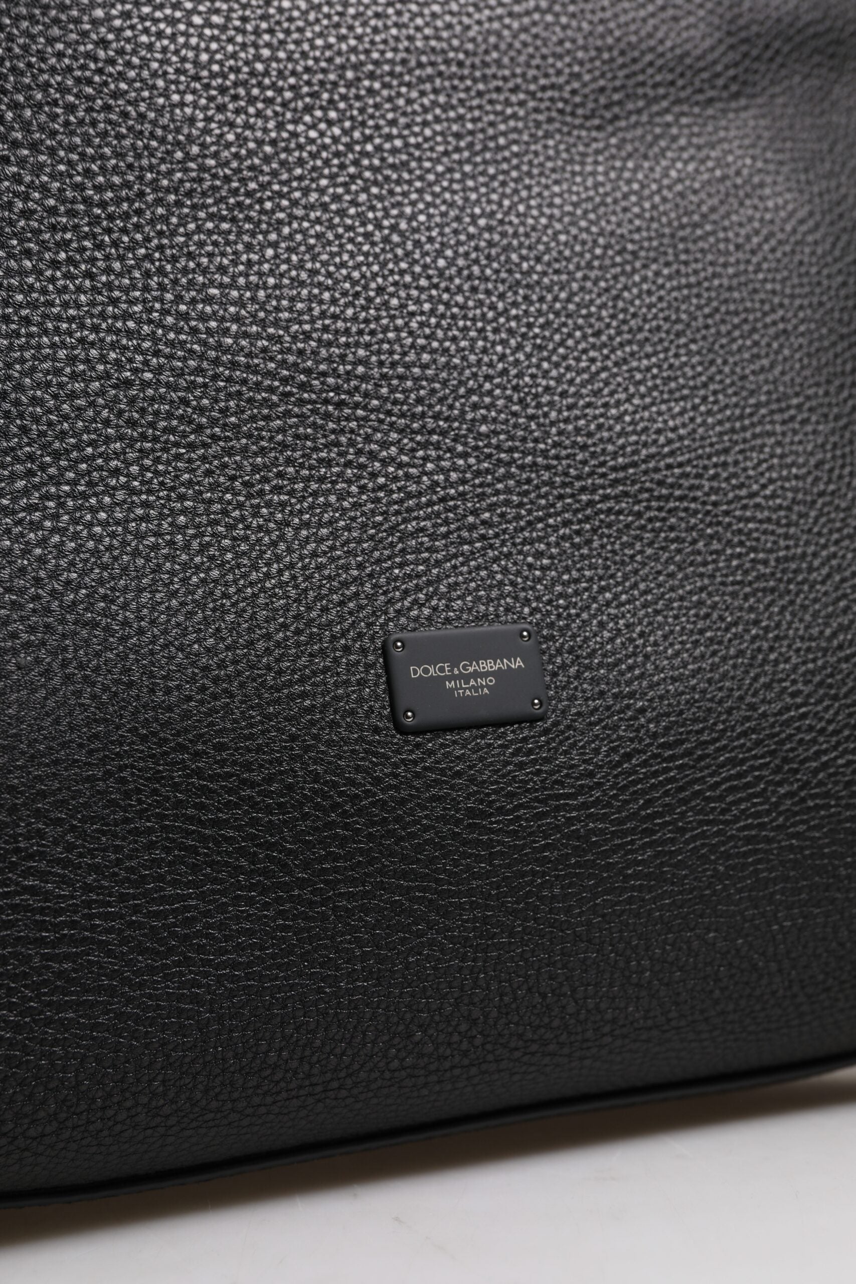 Dolce & Gabbana Black Calfskin Leather Hand Shoulder Duffle Bag Dolce & Gabbana