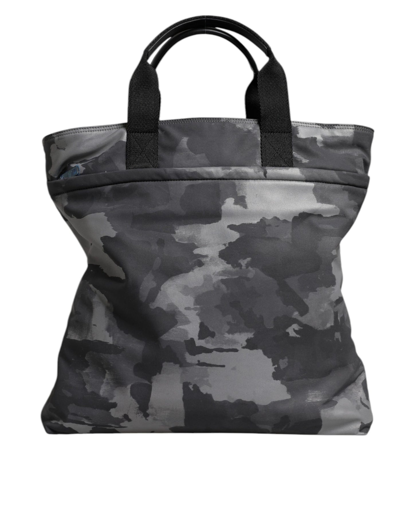 Dolce & Gabbana Gray Camo Cotton Multiple Compartments Tote Bag Dolce & Gabbana