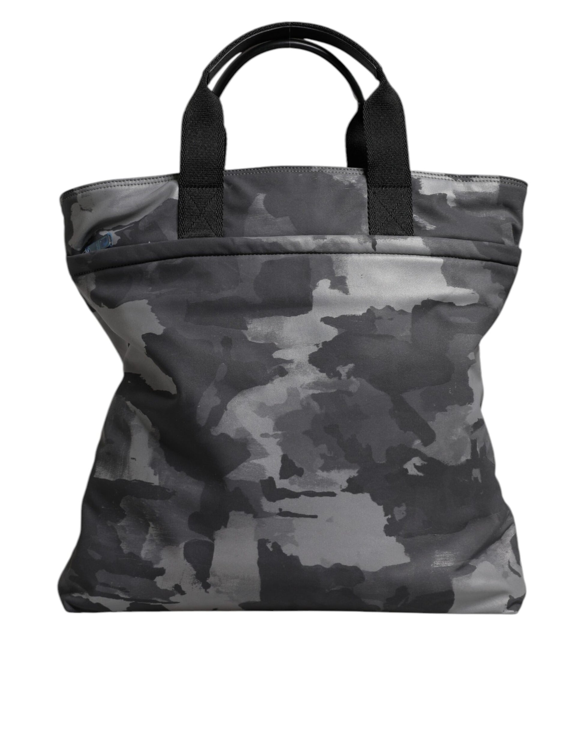Dolce & Gabbana Gray Camo Cotton Multiple Compartments Tote Bag Dolce & Gabbana