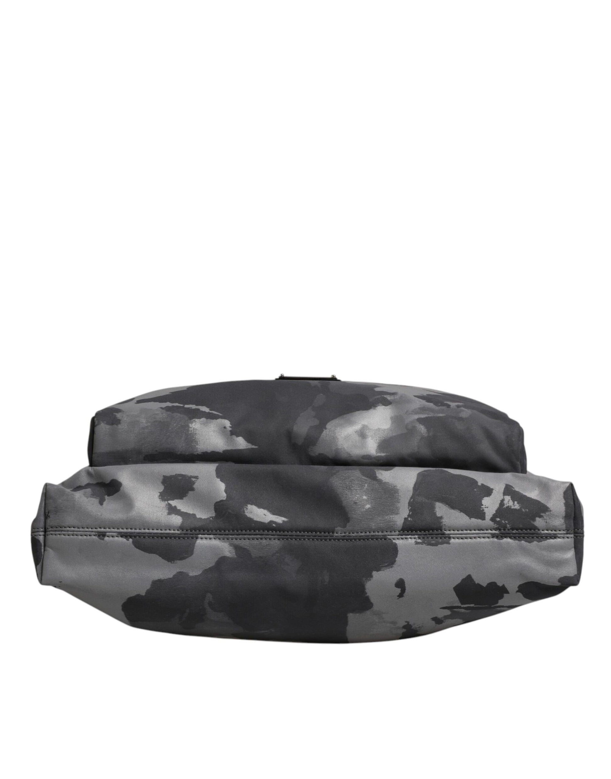 Dolce & Gabbana Gray Camo Cotton Multiple Compartments Tote Bag Dolce & Gabbana