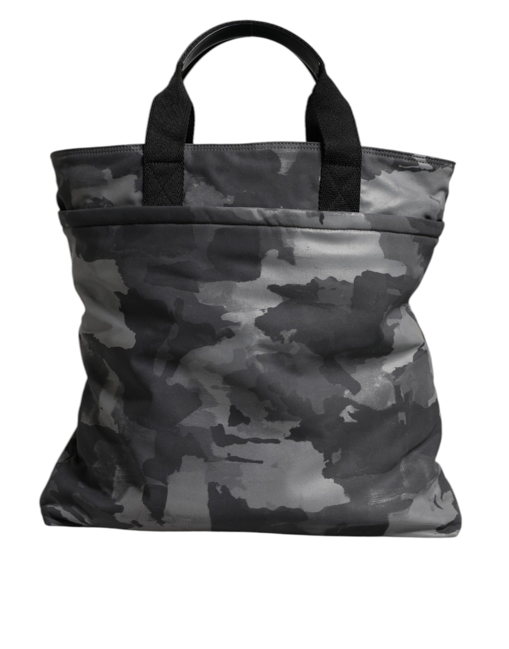 Dolce & Gabbana Gray Camo Cotton Multiple Compartments Tote Bag Dolce & Gabbana
