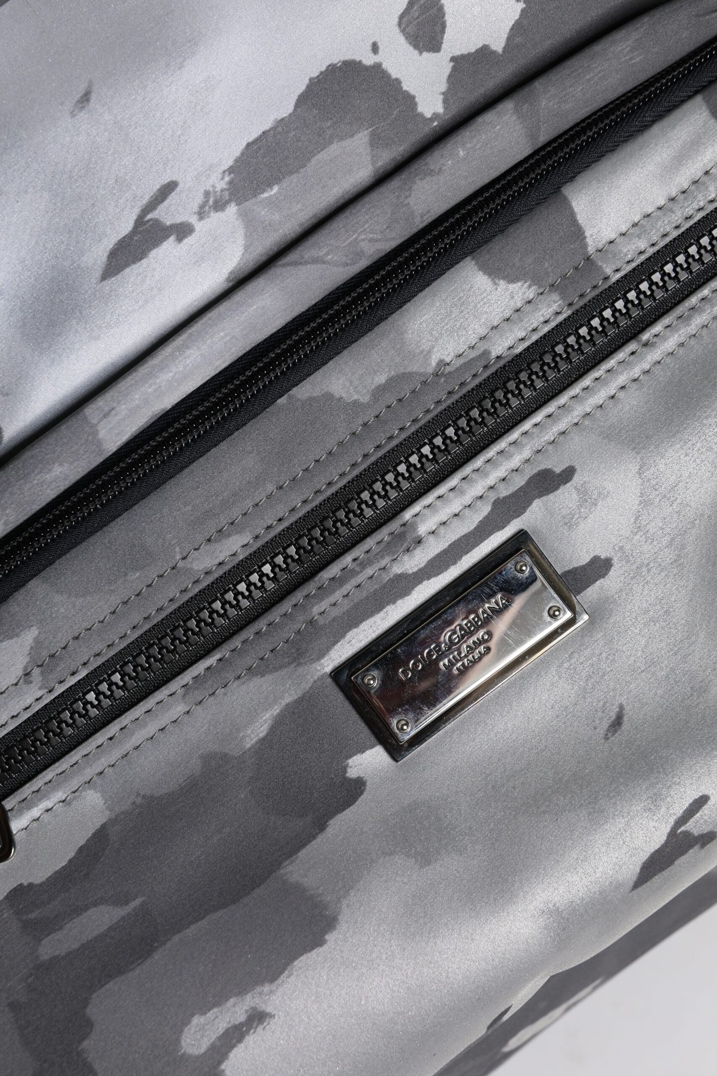 Dolce & Gabbana Gray Camo Cotton Multiple Compartments Tote Bag Dolce & Gabbana