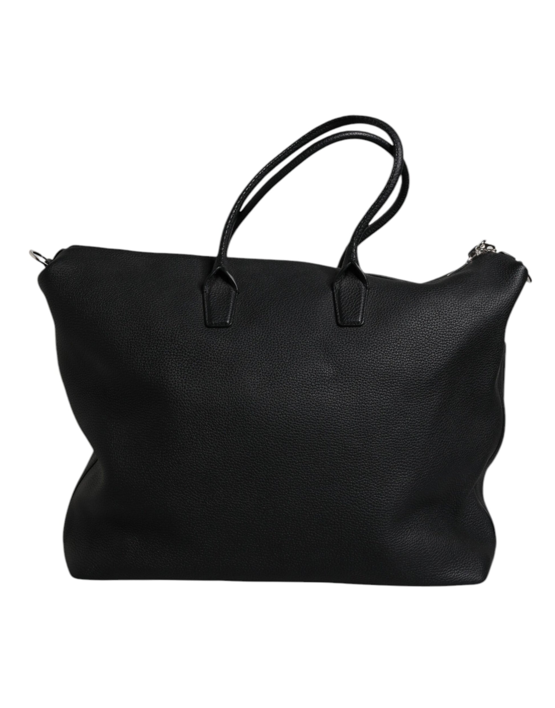 Dolce & Gabbana Black Calfskin Leather Hand Shoulder Duffle Bag Dolce & Gabbana