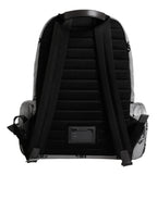 Dolce & Gabbana Polyester Gray Black DG Logo Plaque Backpack Bag