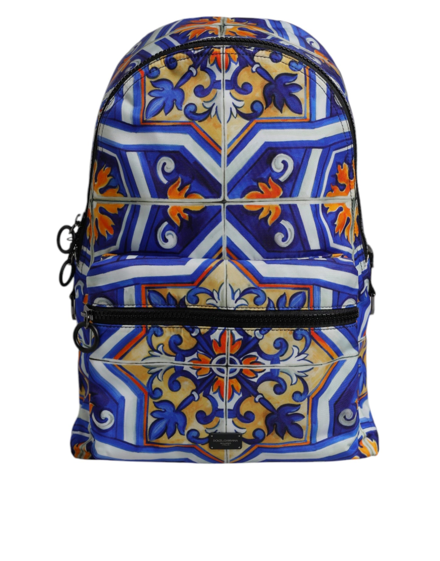 Dolce & Gabbana Multicolor Majolica Print Nylon Travel Backpack Bag Dolce & Gabbana