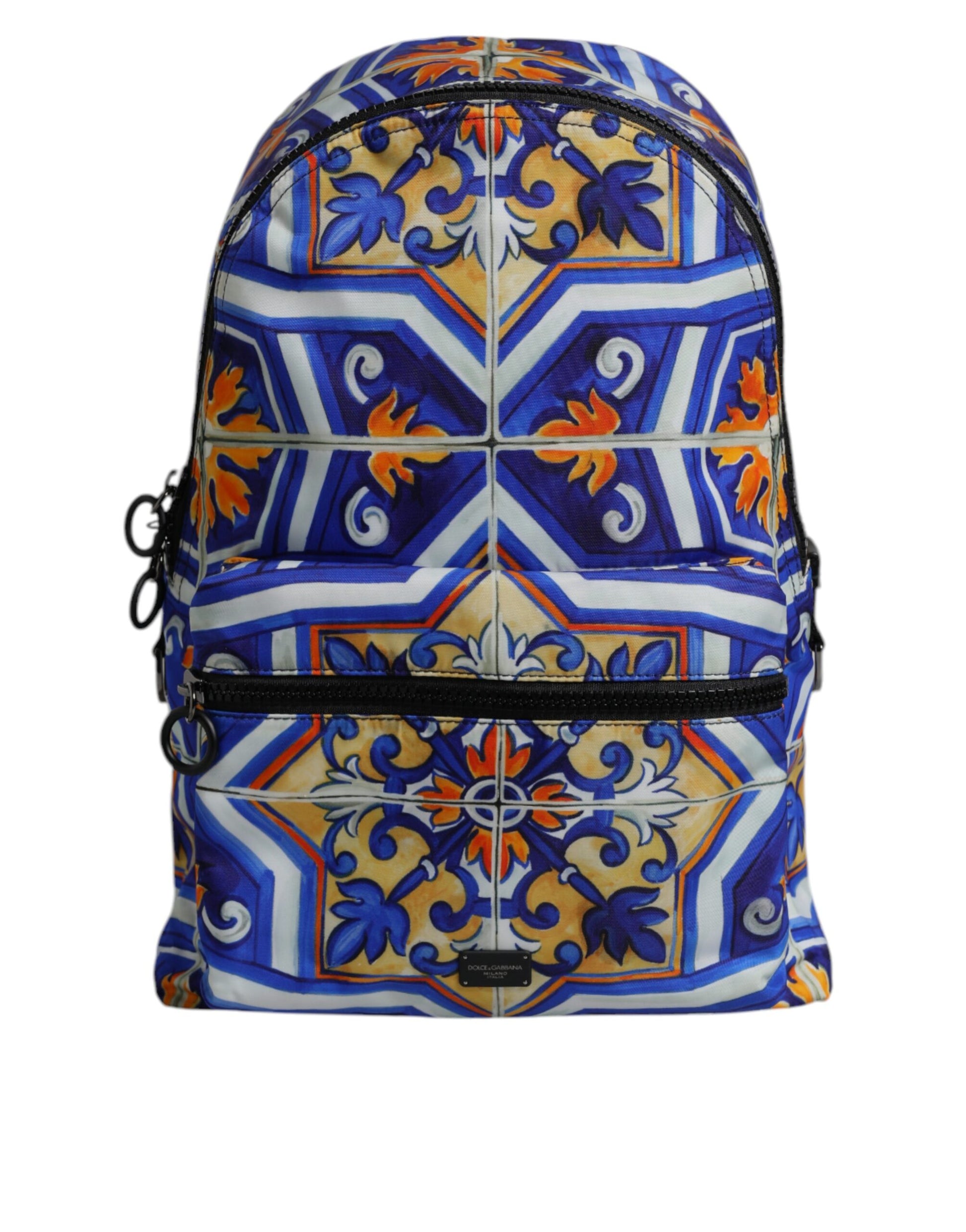 Dolce & Gabbana Multicolor Majolica Print Nylon Travel Backpack Bag Dolce & Gabbana