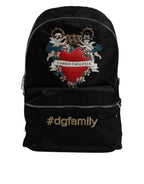 Dolce & Gabbana Black Nylon #DGFAMILY Embellished Backpack VULCANO Bag - Eljoys Fashion 