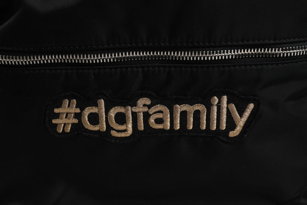 Dolce & Gabbana Black Nylon #DGFAMILY Embellished Backpack VULCANO Bag - Eljoys Fashion 