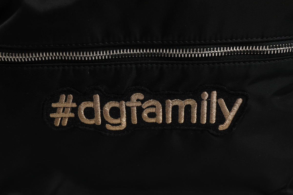Dolce & Gabbana Black Nylon #DGFAMILY Embellished Backpack VULCANO Bag - Eljoys Fashion 