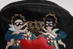 Dolce & Gabbana Black Nylon #DGFAMILY Embellished Backpack VULCANO Bag - Eljoys Fashion 